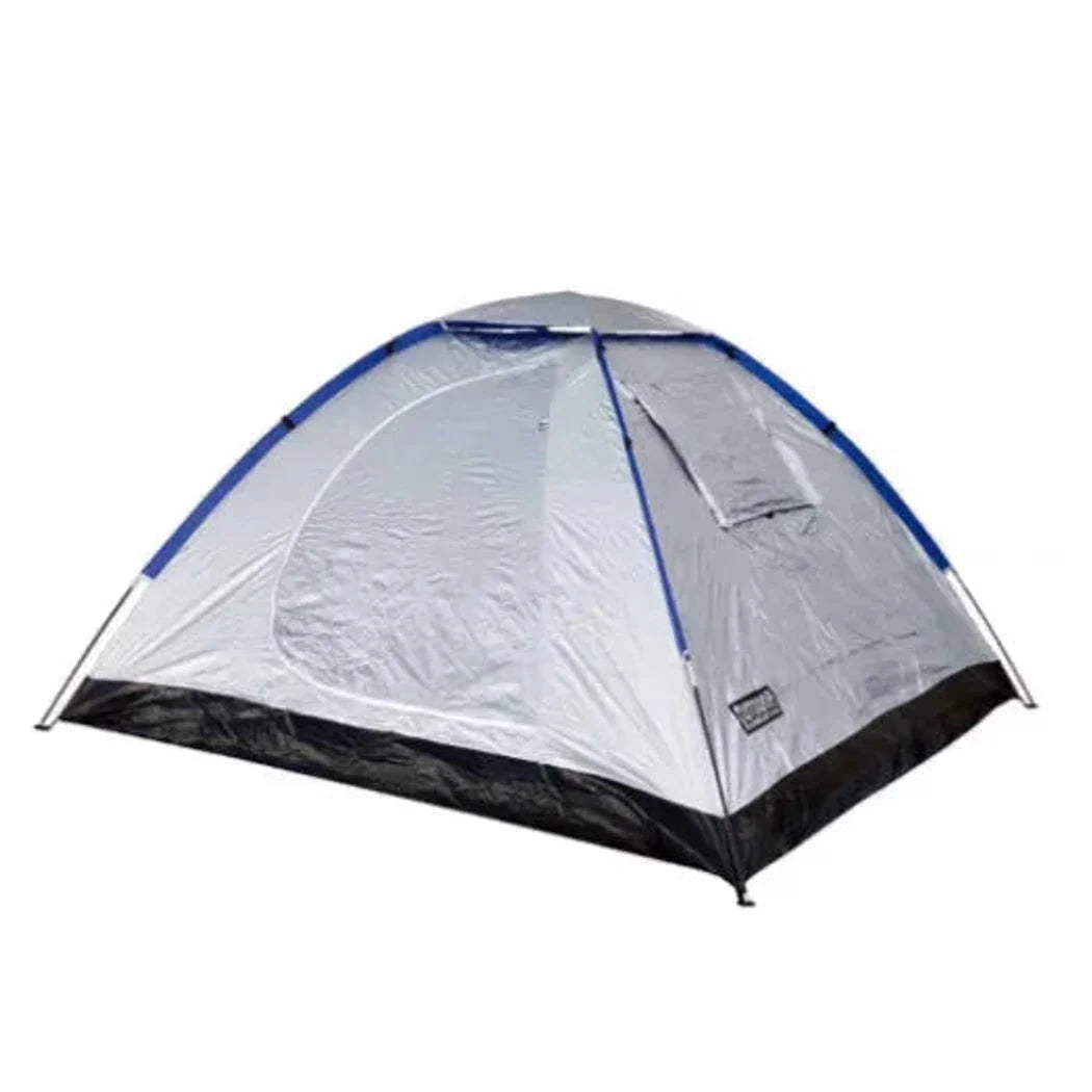 אוהל איגלו לשני אנשים Outdoor Revolution דגם Revolution 2PR בציפוי כסוף דוחה שמש, מבט צד עם דלת קדמית