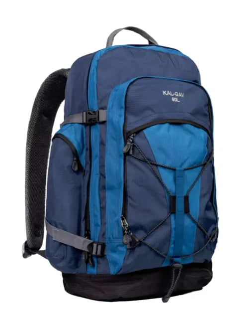 תיק גב טיולים Outdoor Revolution AirFlow 80L בצבע כחול, מערכת גב אורטופדית מאווררת, מבט מלפנים