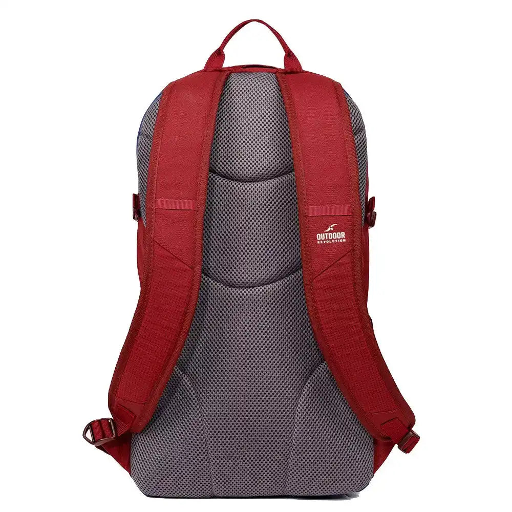 תרמיל יום Outdoor Revolution Fuji 24 בצבע בורדו, גב אורטופדי מרופד מבד רשת מאוורר עם רצועות כתף ארגונומיות