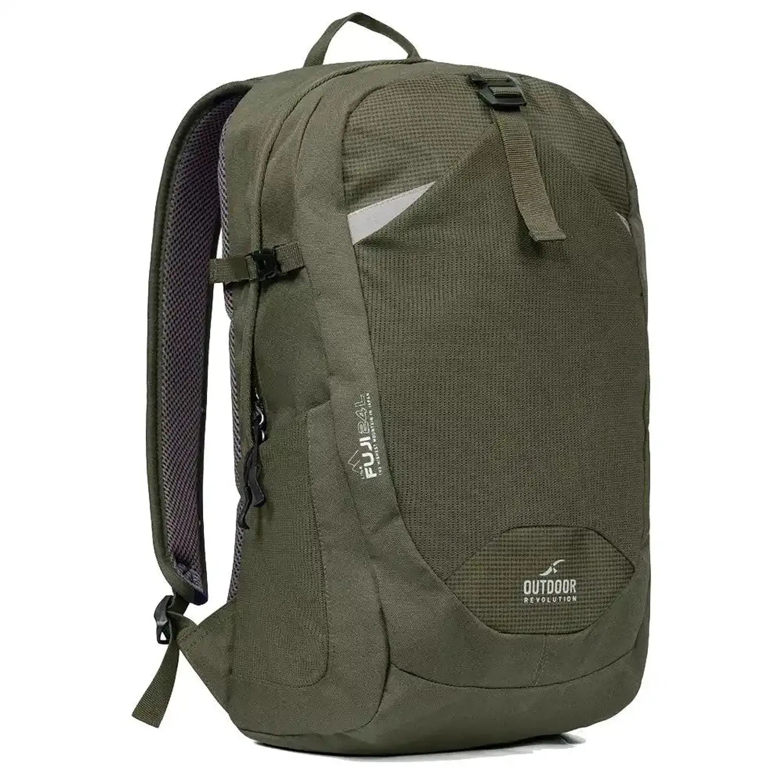 תרמיל יום Outdoor Revolution Fuji 24 בנפח 24 ליטר בצבע ירוק זית, עם גב אורטופדי מאוורר, מבט חזיתי