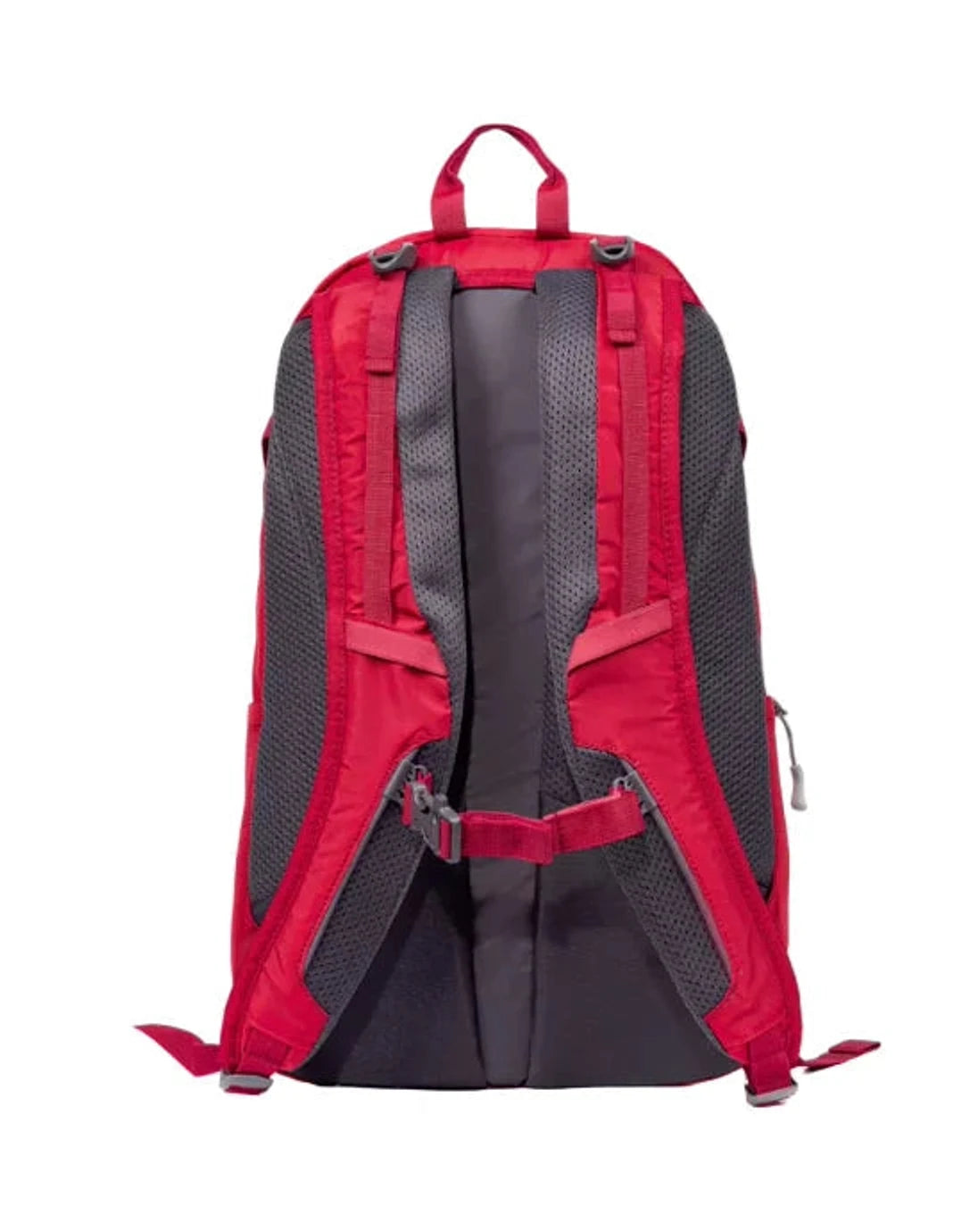 מבט אחורי על תרמיל Outdoor Revolution Makalu 28 ליטר אדום מערכת גב רשת AirFlow ורצועת חזה