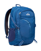 תרמיל יום עם גב רשת אורטופדי Outdoor Revolution Makalu 28 ליטר בצבע כחול, מבט קדמי, כיסי רשת לבקבוקים בצדדים