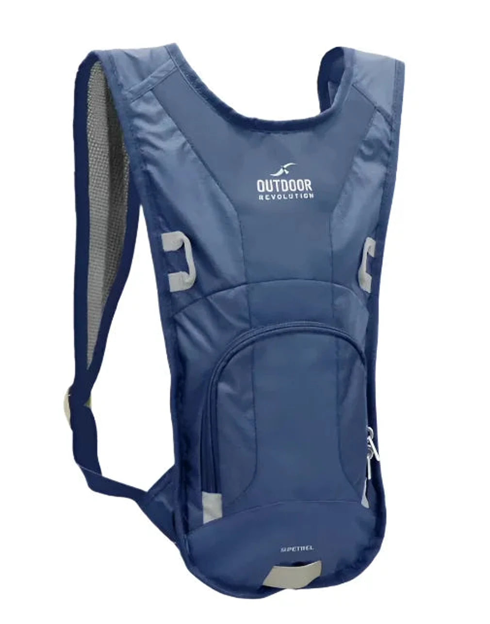 תיק גב שלוקר Outdoor Revolution Petrel בנפח 4 ליטר עם מערכת מים 3 ליטר בצבע נייבי, בד Nylon Ripstop 200D, מבט חזית