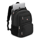 תיק גב למחשב POLO SWISS PILOT שחור עם מחשב נייד 15.6" בתא המרופד, מתאים לעלייה למטוס כתיק יד