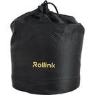 נרתיק הנשיאה השחור של כרית הצוואר Rollink עם שרוך סגירה ולוגו המותג