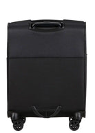 מבט מאחור על מזוודת טרולי Samsonite Base Breeze 20 אינץ עם ידית עליונה מרופדת לנשיאה וגלגלי ספינר כפולים