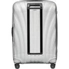 מזוודה קשיחה 28 אינץ' Samsonite C-lite Spinner בצבע לבן פנינה, מבט אחורי עם מסילת ידית טלסקופית