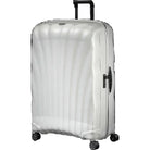 מזוודה גדולה XXL ג'מבו 33 אינץ' Samsonite C-Lite בצבע אוף ווייט, עשויה מחומר CURV עמיד לשריטות, מבט חזית