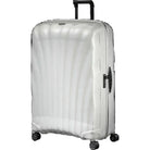 מזוודה גדולה XXL ג'מבו 33 אינץ' Samsonite C-Lite בצבע אוף ווייט, עשויה מחומר CURV עמיד לשריטות, מבט חזית