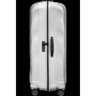 מזוודה גדולה XXL ג'מבו 33 אינץ' Samsonite C-Lite בצבע אוף ווייט, מבט צד עם ידית צידית וגלגלי ספינר 360 מעלות