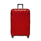 מזוודה גדולה XXL ג'מבו 33 אינץ' Samsonite C-Lite בצבע אדום צ'ילי, חומר CURV פטנט בלעדי, מבט חזית באולפן