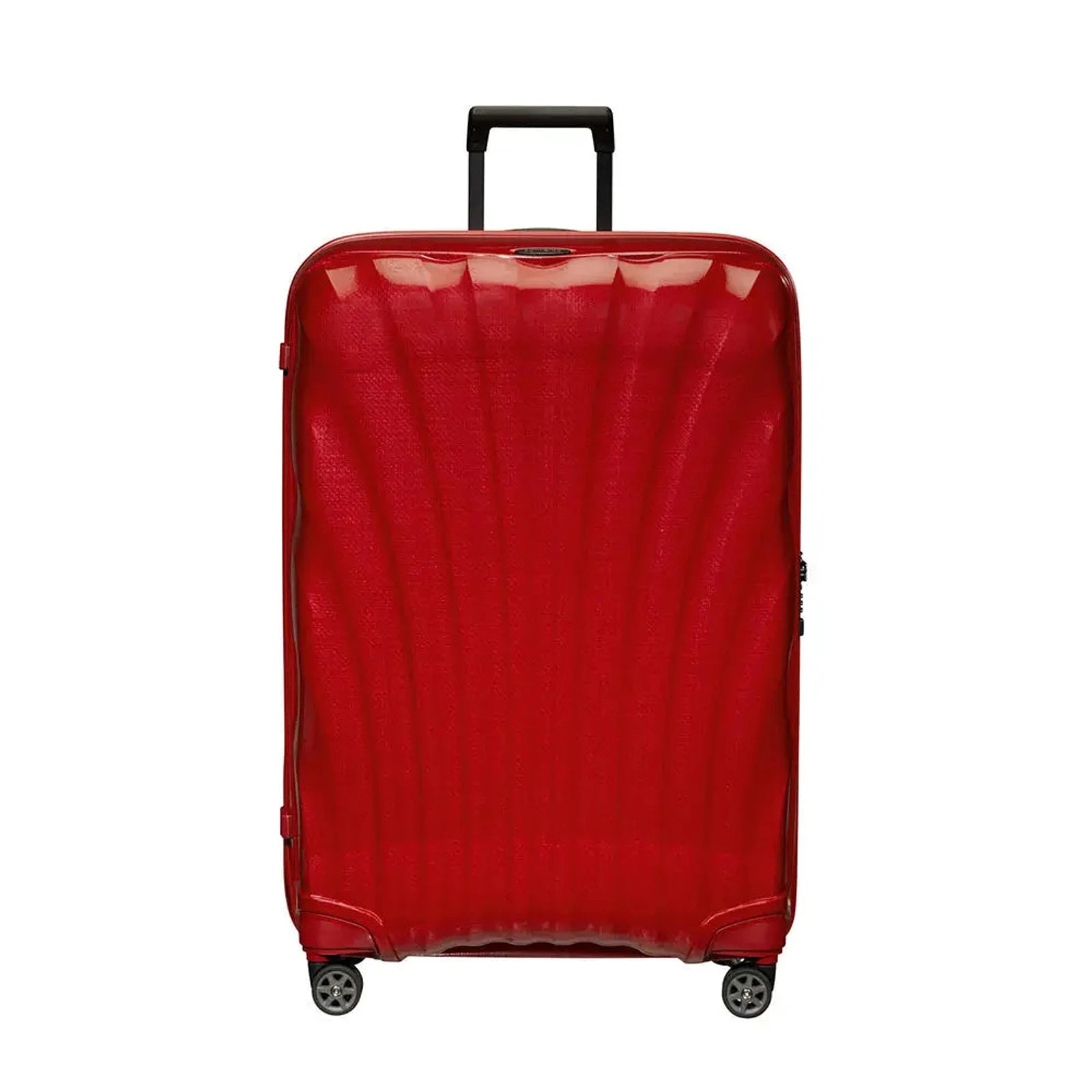 מזוודה גדולה XXL ג'מבו 33 אינץ' Samsonite C-Lite בצבע אדום צ'ילי, חומר CURV פטנט בלעדי, מבט חזית באולפן