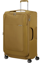 מזוודת בד גדולה Samsonite D'lite Spinner 78cm EXP בצבע חרדל זווית קדמית עם גלגלי סיליקון כפולים