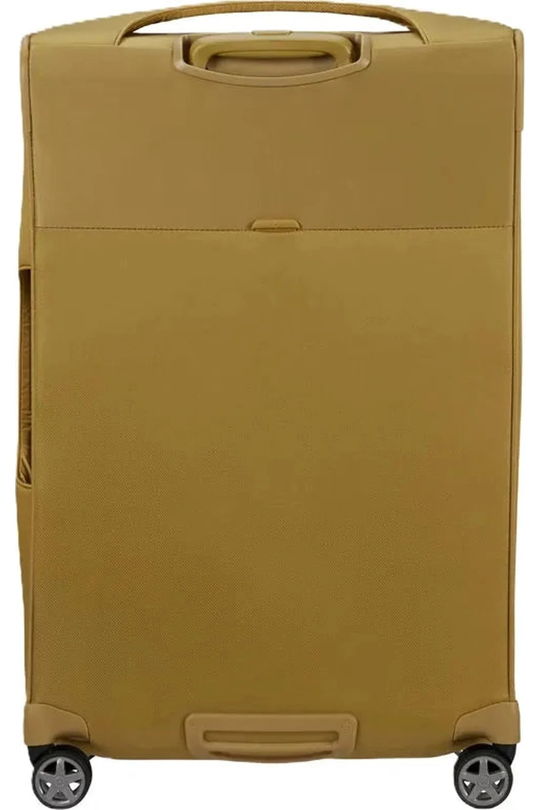 מזוודת בד Samsonite D'lite Spinner 78cm בצבע צהוב כאמל - מבט אחורי עם ידיות נשיאה עליונה וצידית