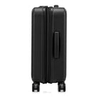 מבט צד של מזוודת הטרולי Samsonite Modus בצבע שחור עם ידית הנשיאה הצידית וגלגלי הספינר הכפולים
