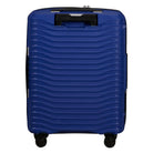 מזוודת טרולי עלייה למטוס Samsonite Upscape עם 4 גלגלי סיליקון כפולים ספינר - מבט אחורי בצבע כחול