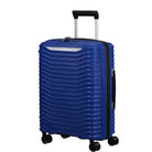 מזוודת טרולי עלייה למטוס Samsonite Upscape עשויה מחומר פוליפרופילן קל וחזק - מבט קדמי בצבע כחול