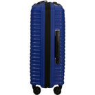 מזוודת טרולי עלייה למטוס Samsonite Upscape עם ידית צד ורוכסן מכוסה גומי נגד נוזלים - פרופיל צד כחול