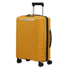 מזוודת טרולי עלייה למטוס Samsonite Upscape עם אחריות בינלאומית 5 שנים - מבט קדמי בצבע צהוב