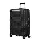 מזוודה גדולה 28 אינץ' קשיחה Samsonite Upscape בצבע שחור, עשויה 100% פוליפרופילן קל וחזק - מבט אלכסוני