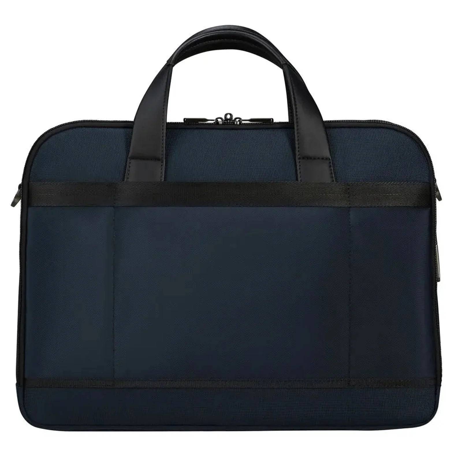 תיק צד עסקי למחשב נייד Samsonite Urban Eye בצבע נייבי עם רצועת מזוודה אחורית, מבט מאחור, גב מלא