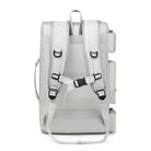 תיק עליה SanTiaoRen SkyPack 42L בצבע אפור, מבט מאחור עם רצועות כתף מרופדות ואבזם חזה מתכוונן
