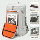 תיק עליה SanTiaoRen SkyPack 42L עם תא ייעודי ללפטופ, תאי צד לסוללה ומטעני נייד, הדגמת תאים פנימיים