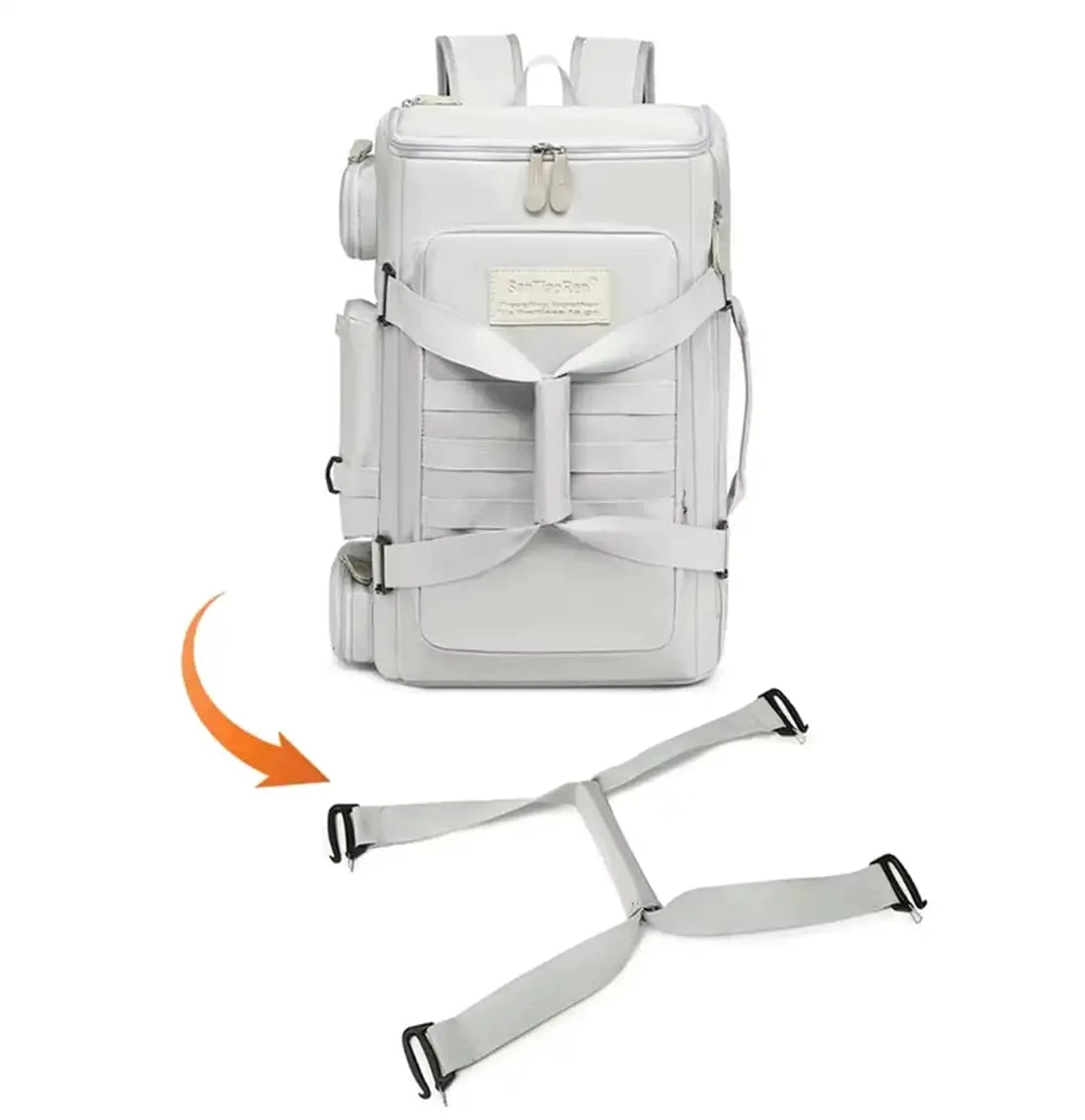 תיק עליה למטוס SanTiaoRen SkyPack 42L בצבע אפור עם רצועת חזה נשלפת, פטנט רשום לנשיאה יציבה