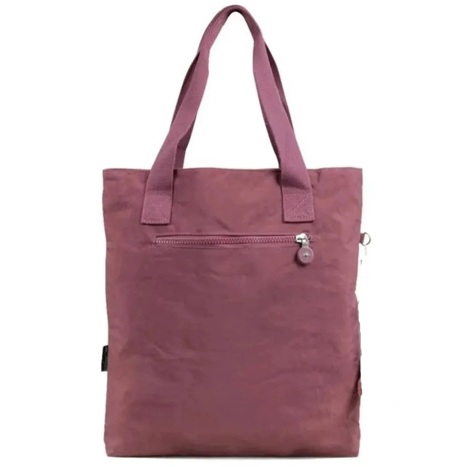 תיק נשיאה SEEINGLY Tote Bag בצבע ורוד עתיק, מבט אחורי עם תא רוכסן לשליפה מהירה, בד פרשוט עמיד