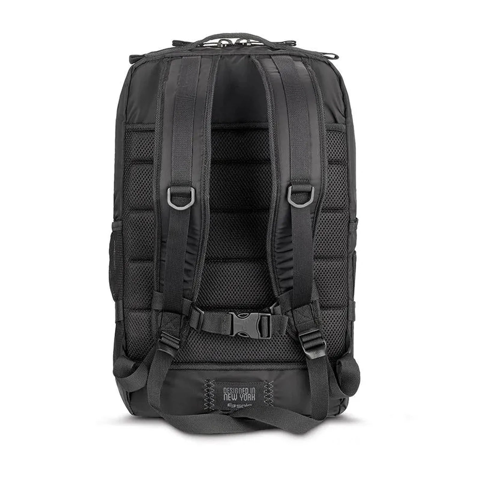 תיק גב SOLO New York ALTITUDE מבט גב, רצועות אורטופדיות AIRMESH עם ריפוד מונע זיעה וחגורת חיבור