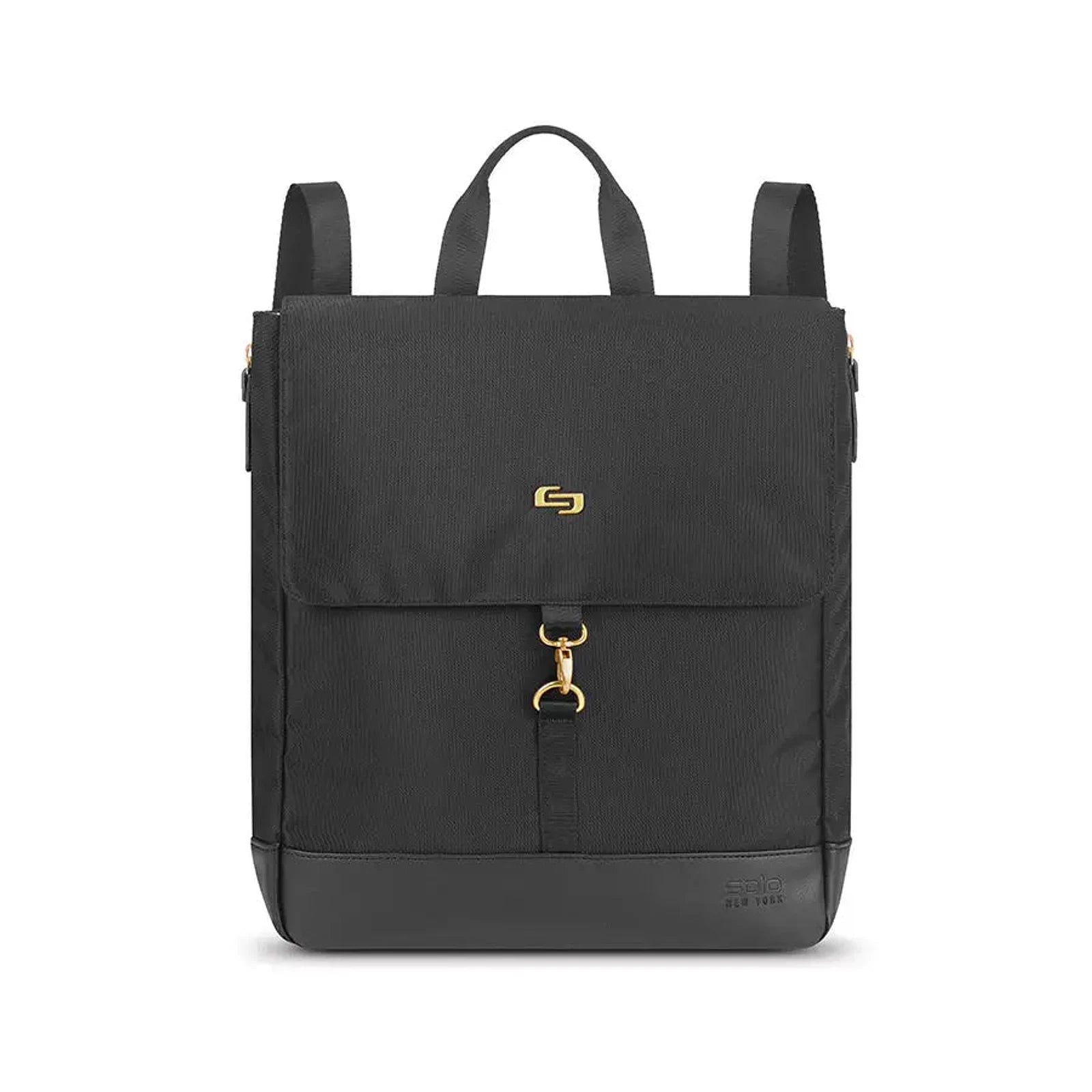 תיק גב ללפטופ SOLO New York Austin Hybrid Tote היברידי 3 ב-1 בצבע שחור, מבט חזית