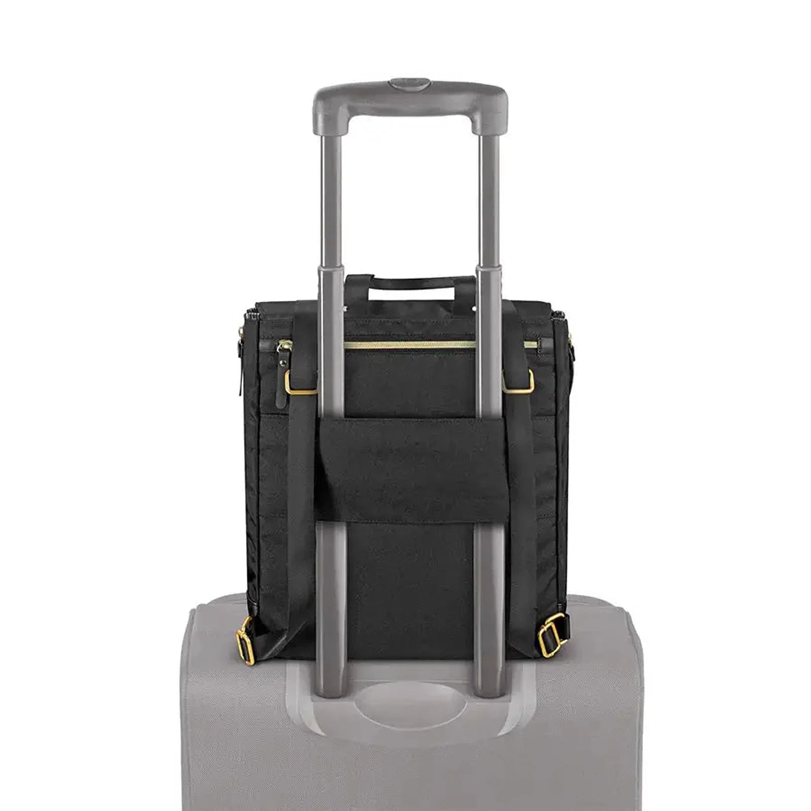 תיק ללפטופ SOLO New York Austin Hybrid Tote עם רצועת הלבשה על ידית מזוודה, מבט מאחור