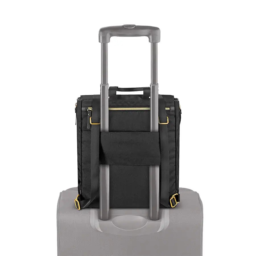 תיק ללפטופ SOLO New York Austin Hybrid Tote עם רצועת הלבשה על ידית מזוודה, מבט מאחור