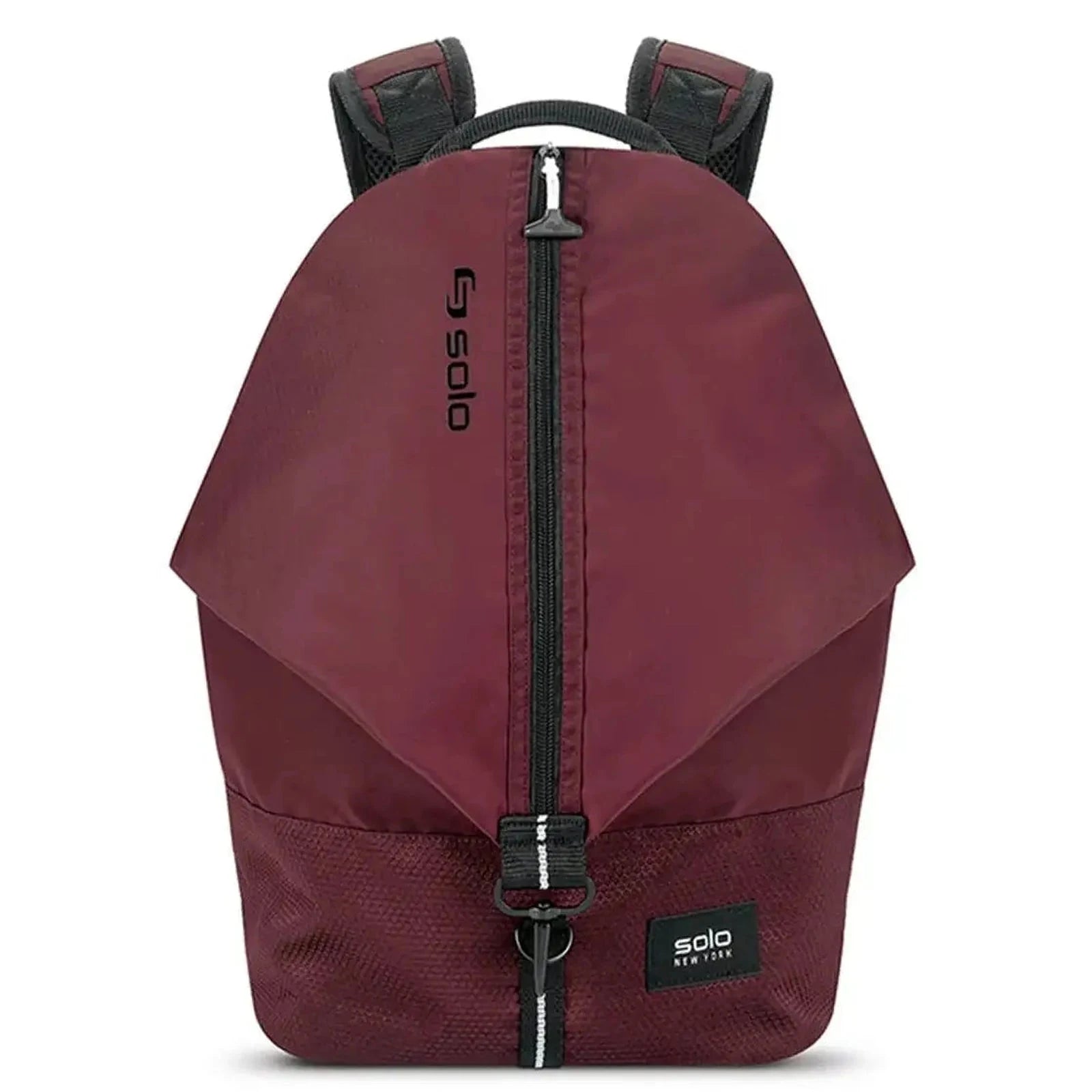 תיק גב למחשב נייד 13.3 אינץ SOLO New York Peak Performance בצבע בורדו, מוגן מים, מבט מלפנים