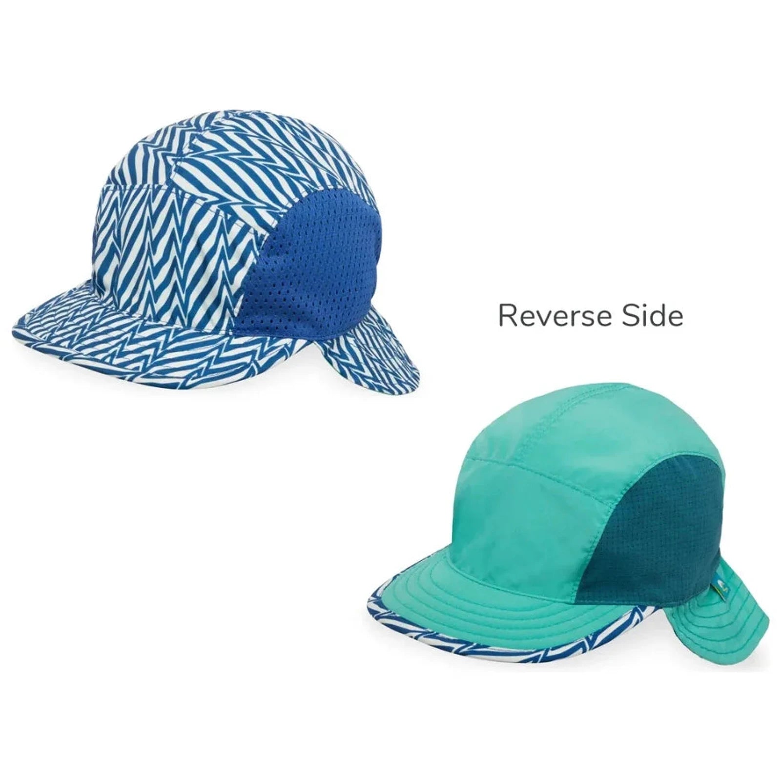 כובע שמש לתינוקות SunFlip Cap כחול - עיצוב הפיך 2 ב-1 עם צד טורקיז