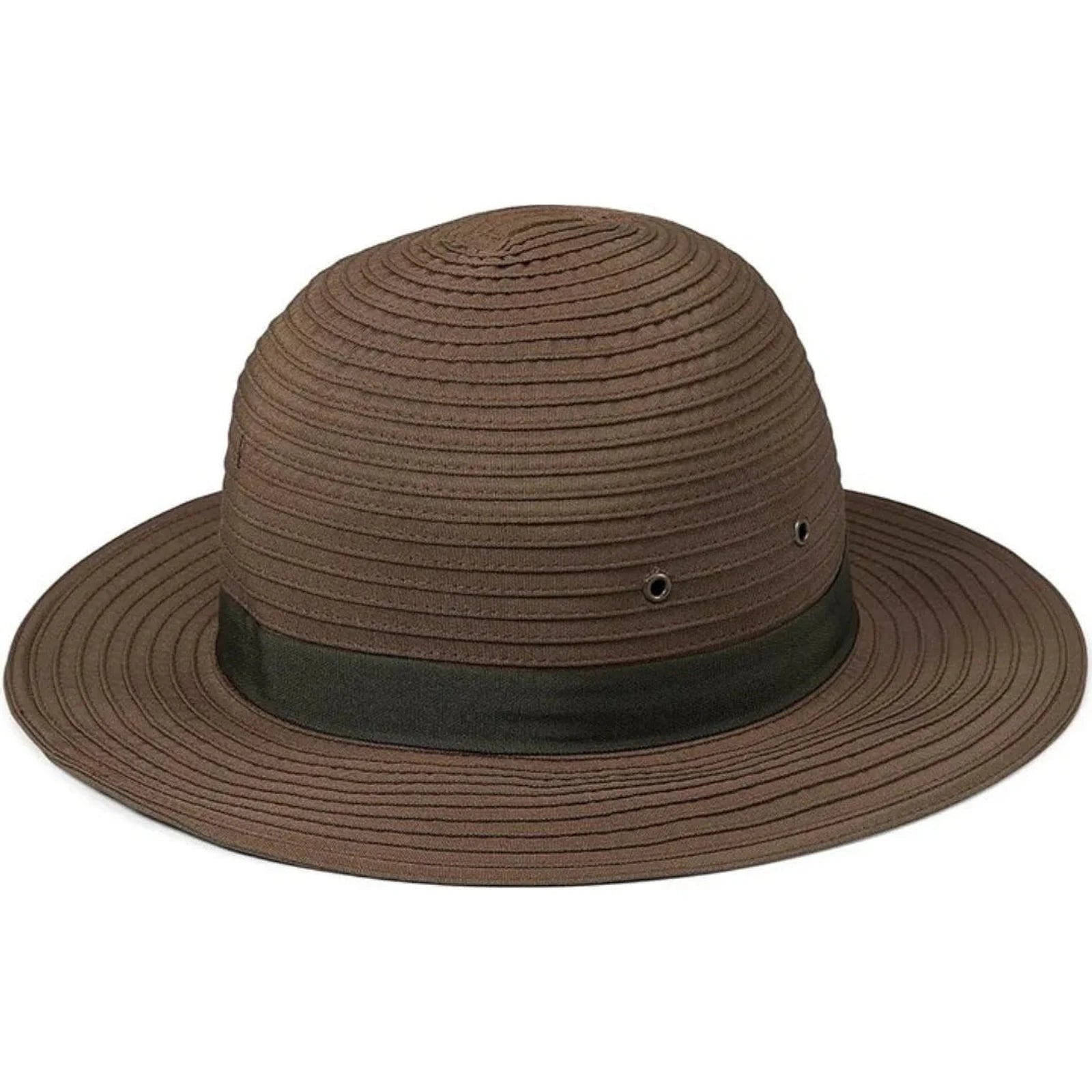 כובע פדורה Sunday Afternoons Ventura Hat בצבע חום עם שוליים 7 ס"מ ורצועת סנטר, הגנת UPF 50+, 100% פוליאסטר, מבט זווית