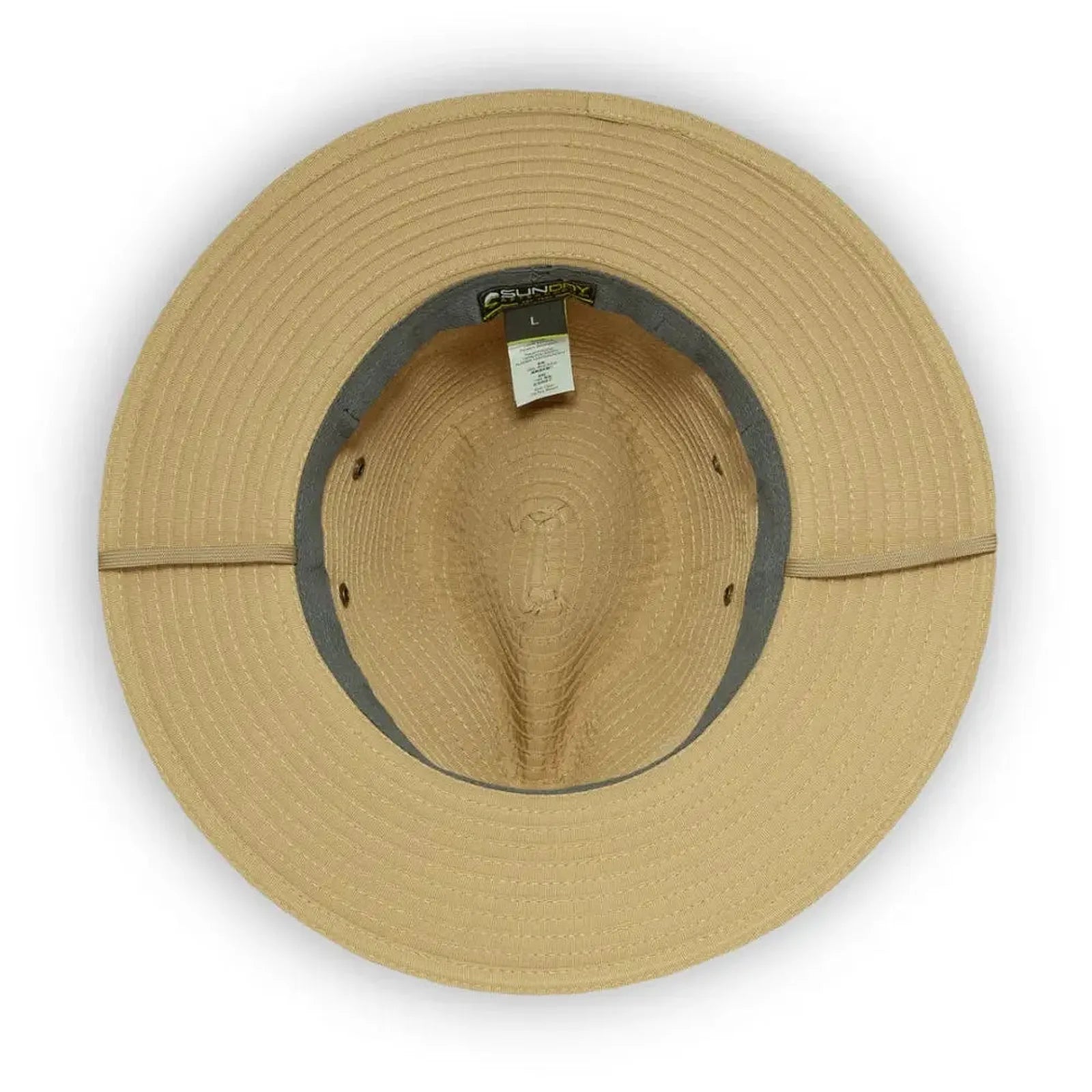 פנים כובע Sunday Afternoons Ventura Hat עם תווית המותג ורצועת הזיעה המוסמכת bluesign, הגנת UPF 50+ ואיוורת מתכת