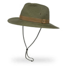 כובע פאדורה Sunday Afternoons Ventura Hat בצבע ירוק זית עם רצועת סנטר ופתחי אוורור מתכת והגנת UPF 50+
