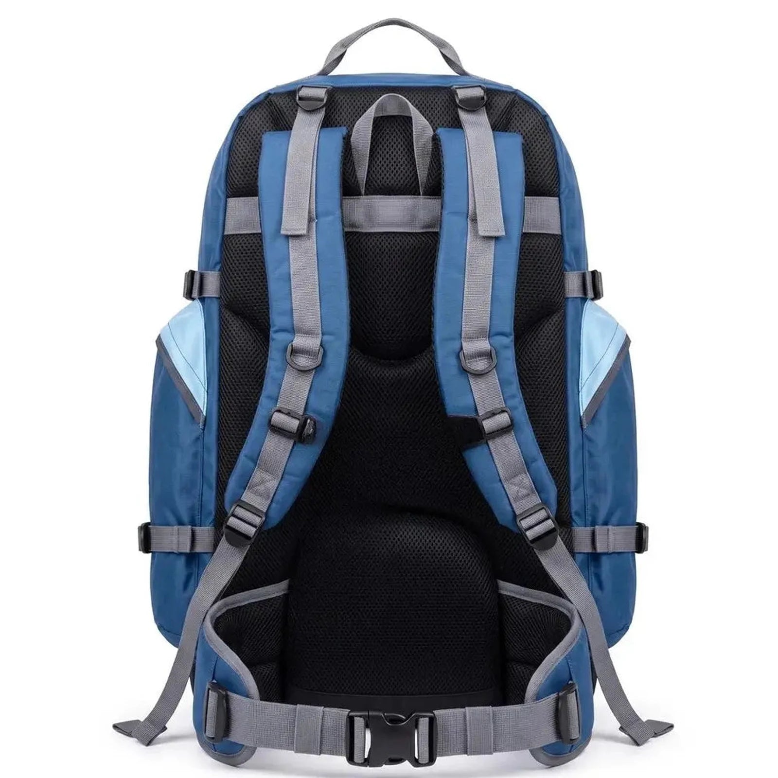 תרמיל גב Swiss Alpin AeroVent 90 ליטר מערכת גב מאווררת, רצועות כתף מרופדות ורצועת מותן, מבט מאחור