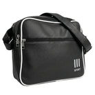 תיק צד יומיומי SWISS ALPIN Airliner בצבע שחור, עשוי מ-PU Leather מחוספס, מבט מלפנים בזווית