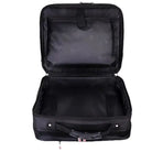 תיק טרולי עסקי Swiss Executive Glide 18 אינץ׳ תא מרכזי פתוח ריק, בטנה שחורה עם לוגו וגישה נוחה לאחסון ביגוד ומסמכים