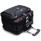 תיק טרולי עסקי Swiss Executive Glide 18 אינץ׳ סגור במבט עליון עם ידית אלומיניום שלופה וידית נשיאה מרופדת