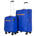 זוג מזוודות בד SWISS דגם LUGANO GoLite בצבע כחול - מזוודה גדולה 28 אינץ' וטרולי 20 אינץ' לעלייה למטוס