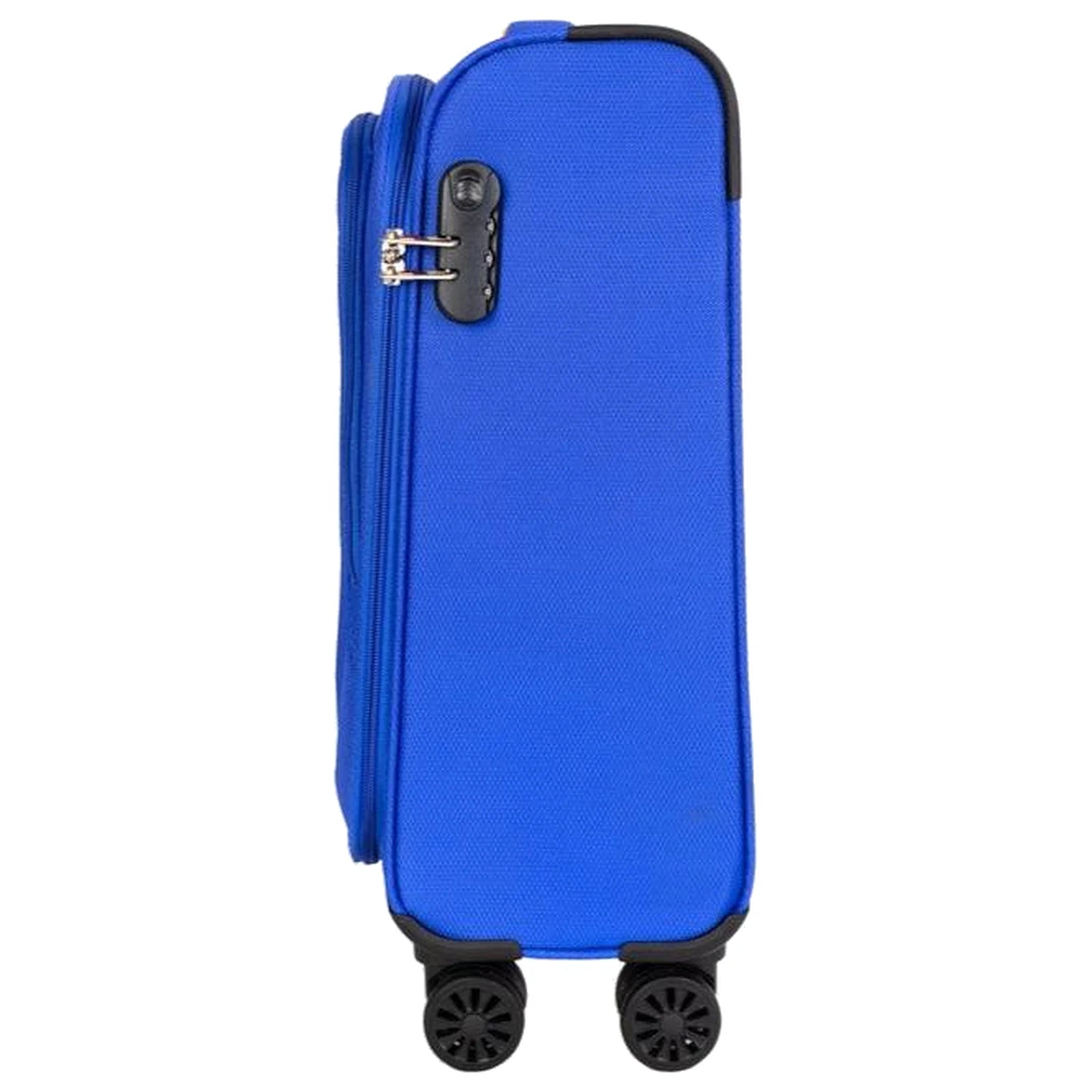 זוג מזוודות בד SWISS דגם LUGANO GoLite - מבט צד עם ידית נשיאה צידית ומנעול