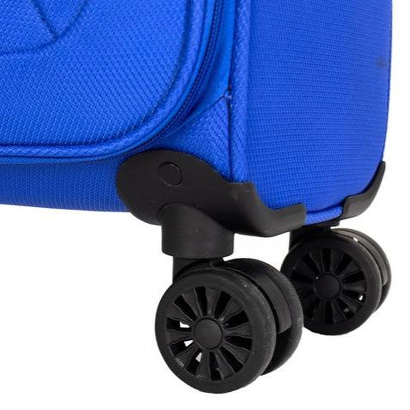 גלגלי ספינר כפולים 360 מעלות של זוג מזוודות בד SWISS דגם LUGANO GoLite - תקריב