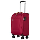 מזוודת טרולי 20 אינץ' בד לעלייה למטוס SWISS דגם LUGANO GoLite בגוון בורדו - מבט קדמי נוסף