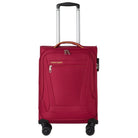 מזוודת טרולי 20 אינץ' בד לעלייה למטוס SWISS דגם LUGANO GoLite בגוון בורדו - מבט קדמי בזווית