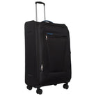 מזוודה גדולה מתרחבת 28 אינץ' בד SWISS דגם LUGANO GoLite בצבע שחור - מבט קדמי בזווית