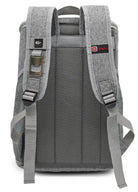 תיק גב צידנית SWISS Snow 30 ליטר, גב רשת ארגונומי עם רצועות מתכווננות, מבט אחורי, אפור