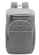 תיק גב צידנית SWISS Snow 30 ליטר, חזית עם תא קדמי ורוכסנים מבודדים, בד פוליאסטר, אפור